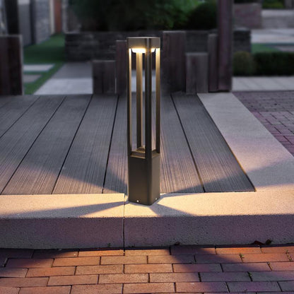 Die-Cast Aluminium LED Bollard Light 3000K IP55 Hardwired Matte Black 3 Heights Pathway Garden
