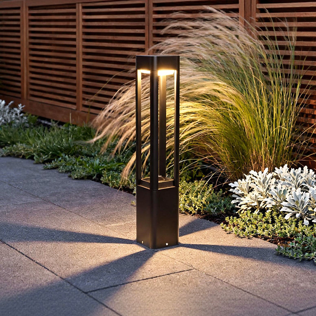 Die-Cast Aluminium LED Bollard Light 3000K IP55 Hardwired Matte Black 3 Heights Pathway Garden
