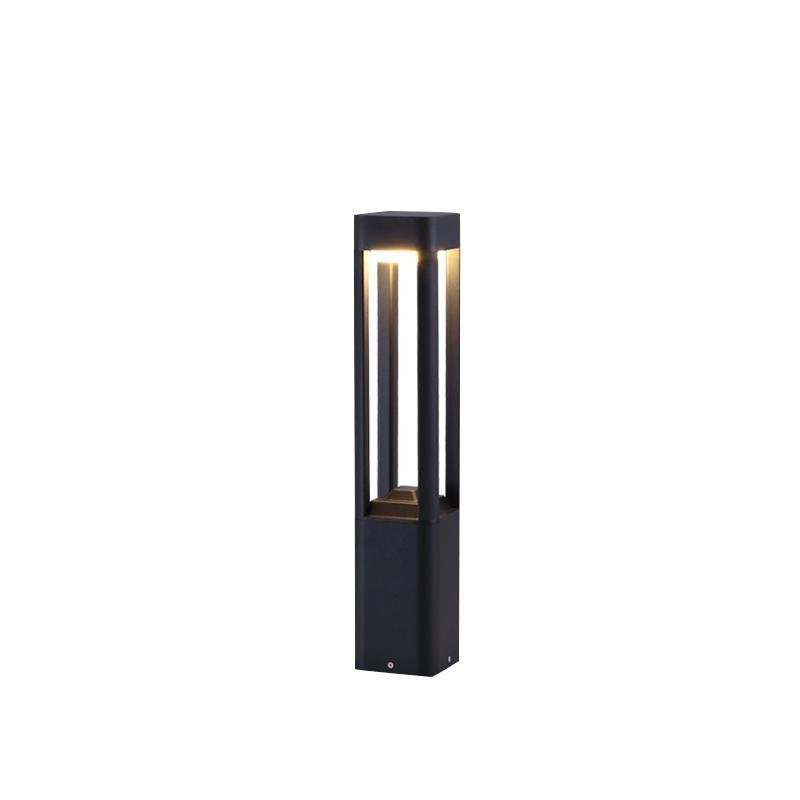 Die-Cast Aluminium LED Bollard Light 3000K IP55 Hardwired Matte Black 3 Heights Pathway Garden