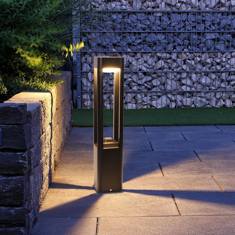 Die-Cast Aluminium LED Bollard Light 3000K IP55 Hardwired Matte Black 3 Heights Pathway Garden