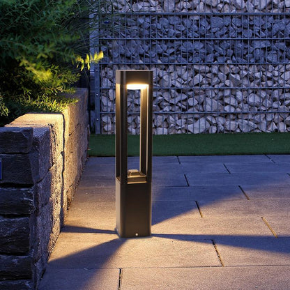 Die-Cast Aluminium LED Bollard Light 3000K IP55 Hardwired Matte Black 3 Heights Pathway Garden