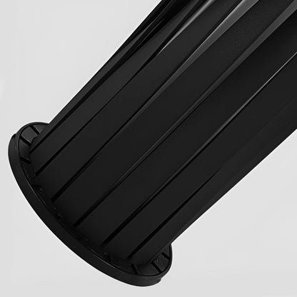 Modern Cylindrical LED Bollard Light Waterproof Solar & Hardwired Outdoor Pathway Lighting Black Aluminum Acrylic IP65