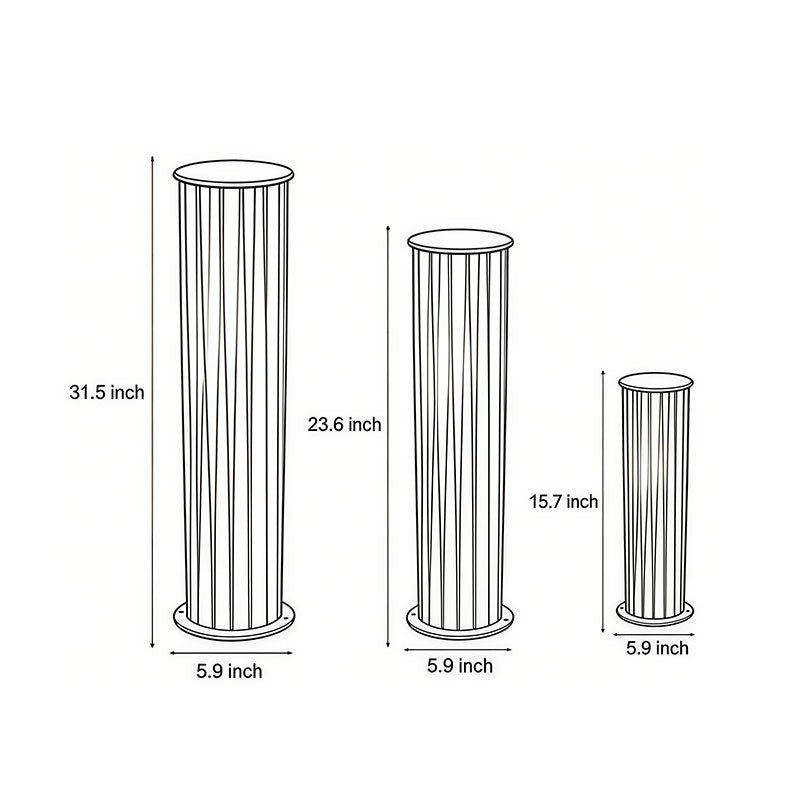 Modern Cylindrical LED Bollard Light Waterproof Solar & Hardwired Outdoor Pathway Lighting Black Aluminum Acrylic IP65