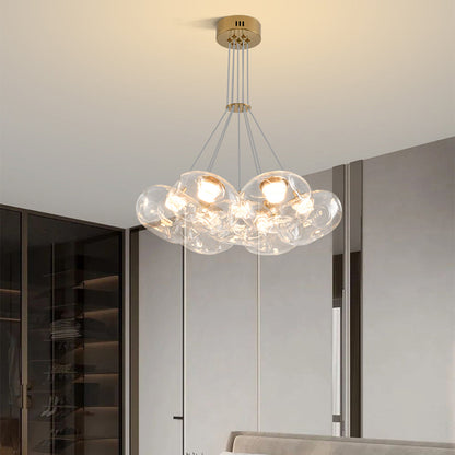 Glass Globe Multi-Head Chandelier with Full-Spectrum Integrated LED