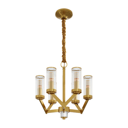 Fluted Cylinder Drop Chandelier