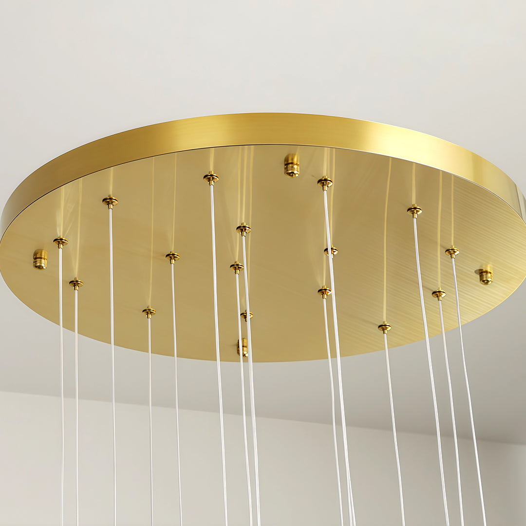 Ceramic Tulip Chandelier Gold Stainless Steel G4 French Style 7 Sizes Warm White