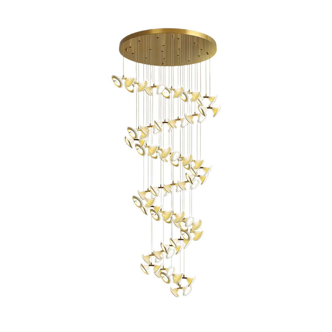 Ceramic Tulip Chandelier Gold Stainless Steel G4 French Style 7 Sizes Warm White