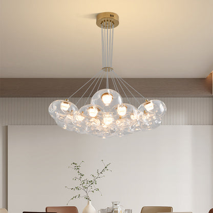 Glass Globe Multi-Head Chandelier with Full-Spectrum Integrated LED