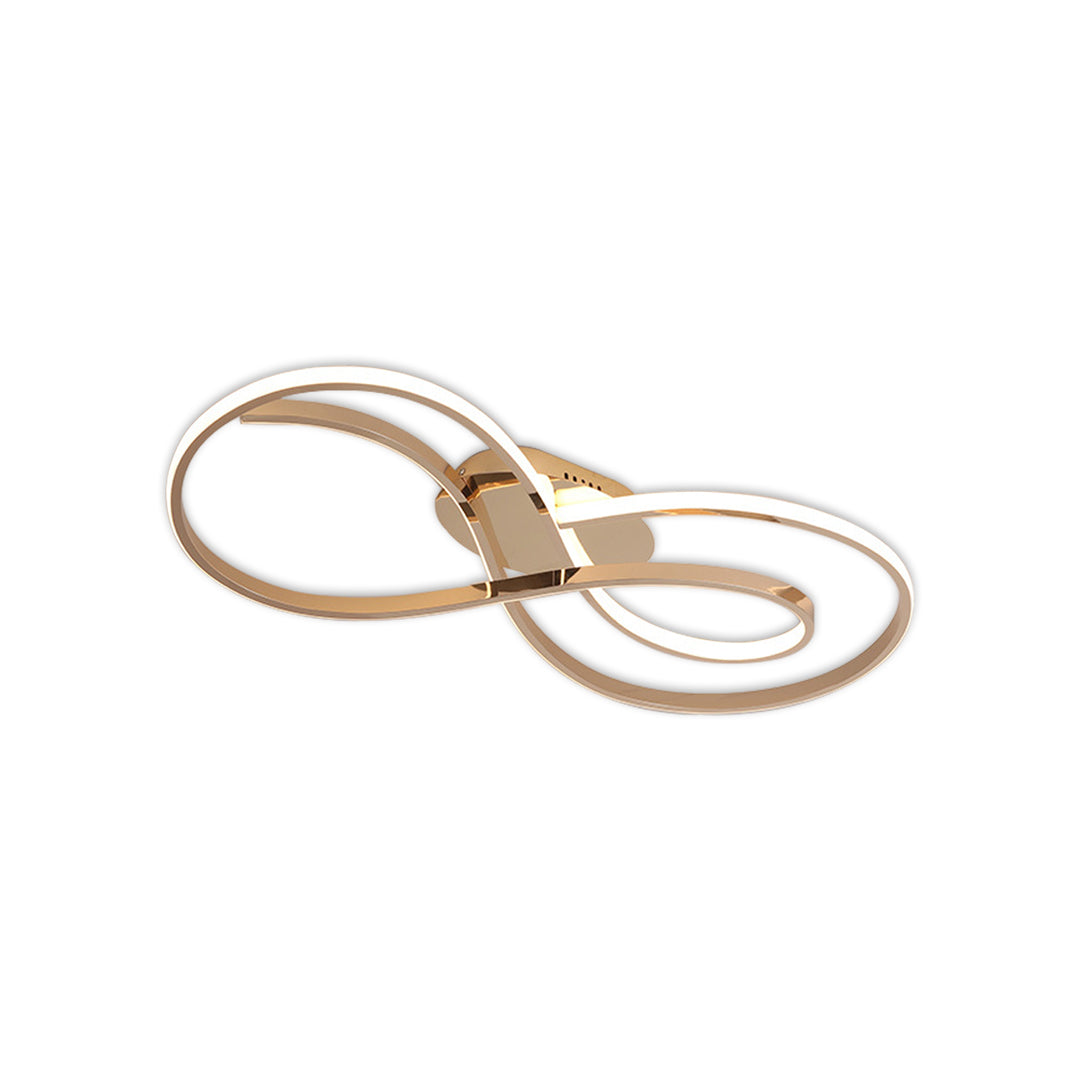 Infinity Loop Silicone LED Flush Mount in Black, Chrome, or Gold with Dimmable Option in Two Sizes