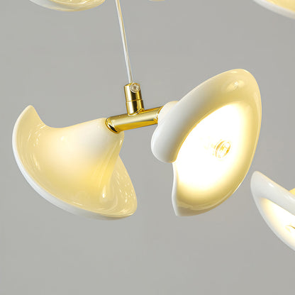 Ceramic Tulip Chandelier Gold Stainless Steel G4 French Style 7 Sizes Warm White