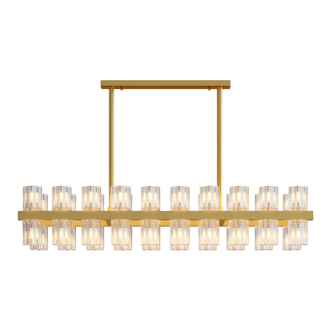 Crystal Chandelier Solid Copper Glass Cylinder Matrix G4 American Style Large-Scale
