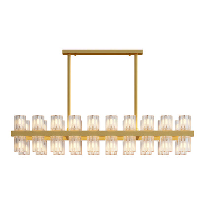 Crystal Chandelier Solid Copper Glass Cylinder Matrix G4 American Style Large-Scale
