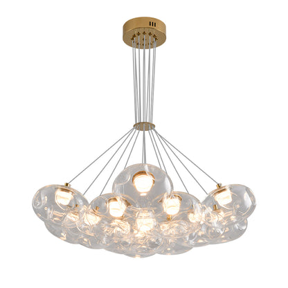 Glass Globe Multi-Head Chandelier with Full-Spectrum Integrated LED