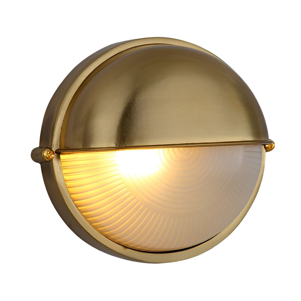 Oval Round Bulkhead Wall Light Retro Industrial Aluminum Glass IP65 Gold Gray 2 Shapes 2 Sizes Balcony Bathroom Garden