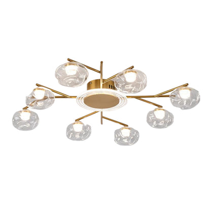 Nordic Branching Semi Flush Mount Black Copper 8 12 Heads