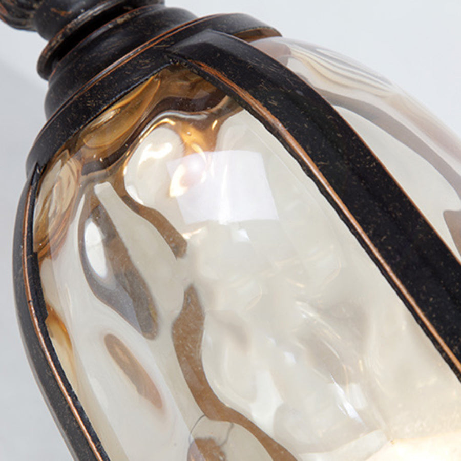 Copper-Tone Retro Outdoor Wall Lantern E27 IP54 American Style Die-Cast