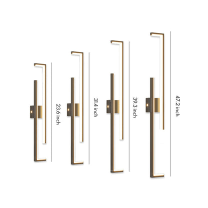 Linear LED Wall Sconce Bar Modern Minimalist Iron 3CCT Hardwired Black Gold