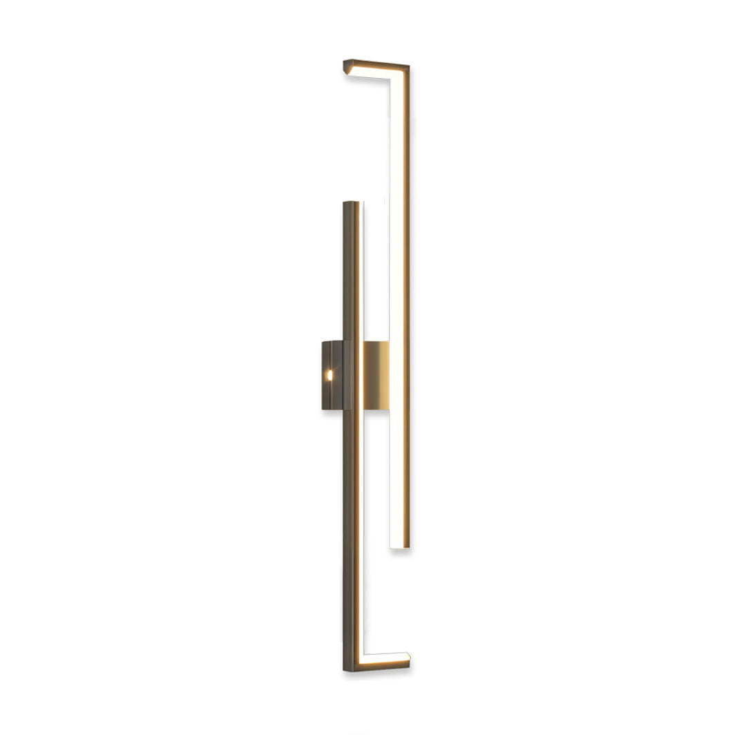 Linear LED Wall Sconce Bar Modern Minimalist Iron 3CCT Hardwired Black Gold