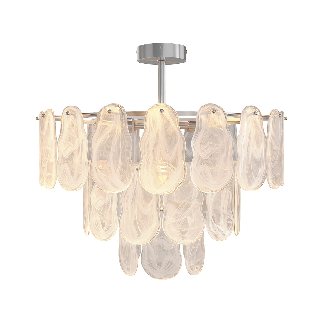 Midcentury Modern Copper Glass Chandelier for Dining Room Luxury Ceiling Lighting