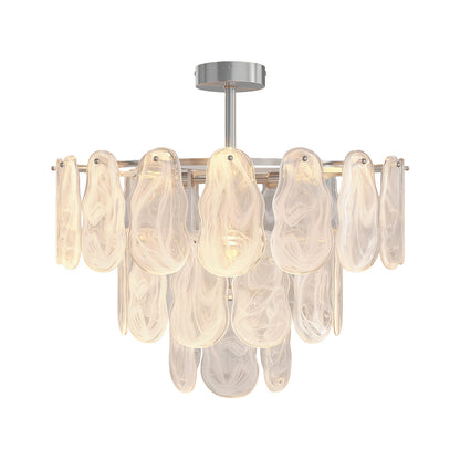 Midcentury Modern Copper Glass Chandelier for Dining Room Luxury Ceiling Lighting