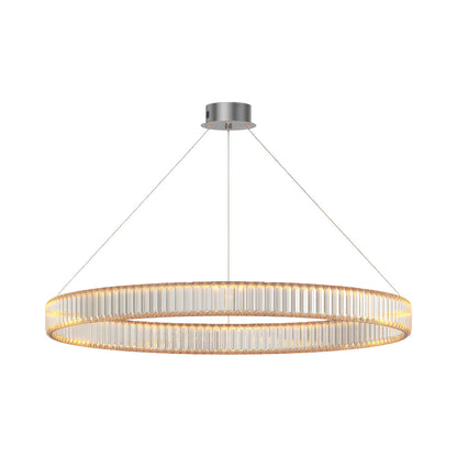 Crystal Ring Chandelier Solid Copper Clear Crystal Rods Integrated LED 3-Step Dimming American Style