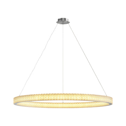 Copper Ring Chandelier White Acrylic Dimmable LED 3000K 6000K Remote 7 Sizes