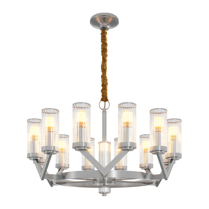 Fluted Cylinder Drop Chandelier