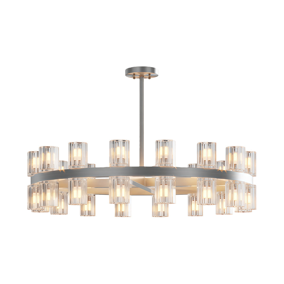 Crystal Chandelier Solid Copper Glass Cylinder Matrix G4 American Style Large-Scale