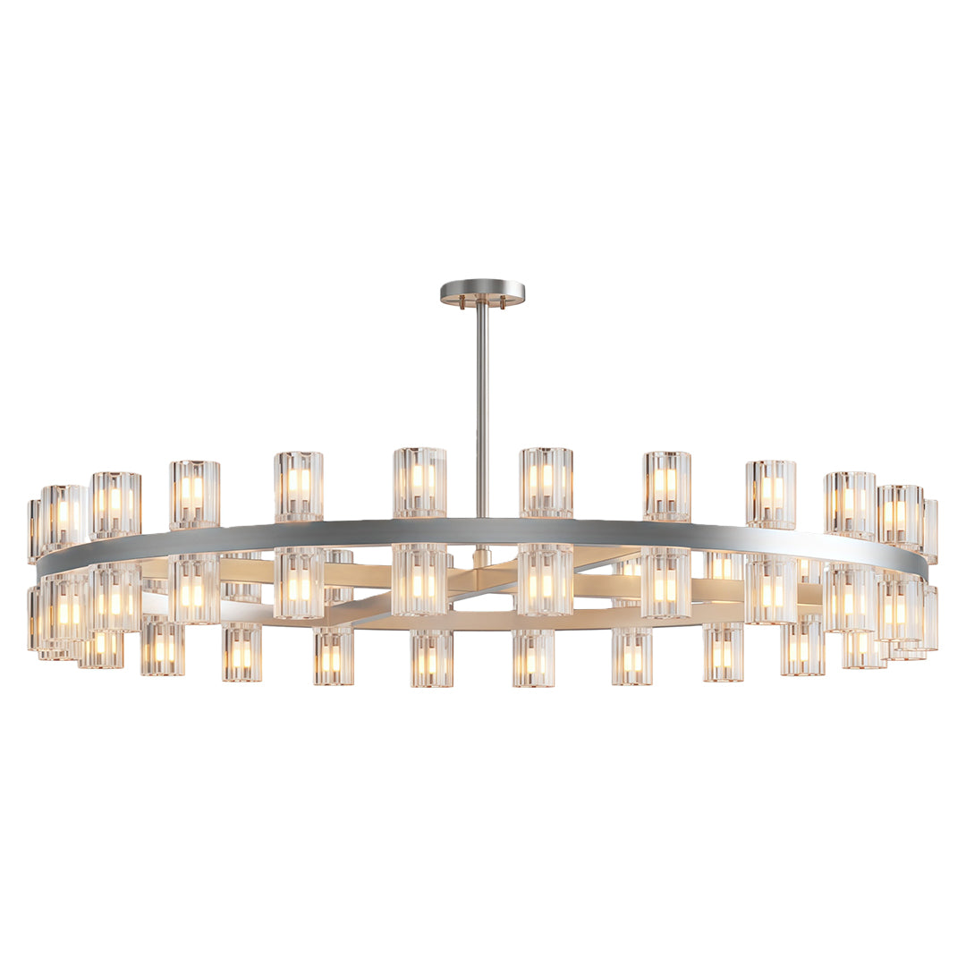 Crystal Chandelier Solid Copper Glass Cylinder Matrix G4 American Style Large-Scale
