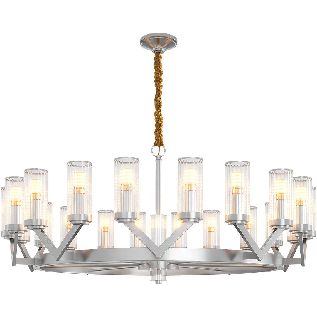 Fluted Cylinder Drop Chandelier