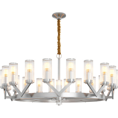 Fluted Cylinder Drop Chandelier