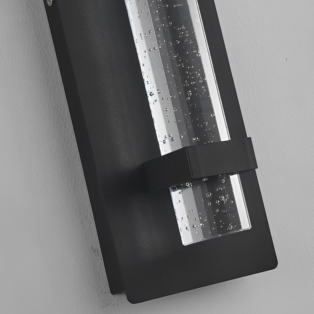 Modern Black Bubble Crystal Glass Outdoor Wall Sconce LED IP65