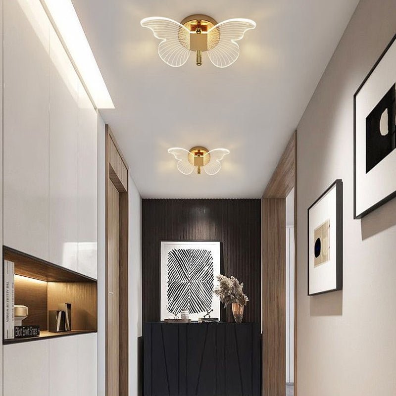 Modern Butterfly Wall Sconce – Gold LED 3-Step Dimming Decorative Wall Light