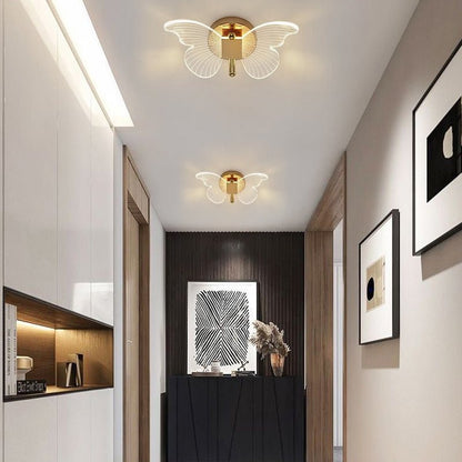 Modern Butterfly Wall Sconce – Gold LED 3-Step Dimming Decorative Wall Light