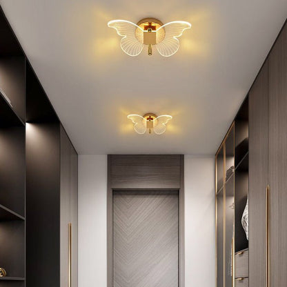 Modern Butterfly Wall Sconce – Gold LED 3-Step Dimming Decorative Wall Light