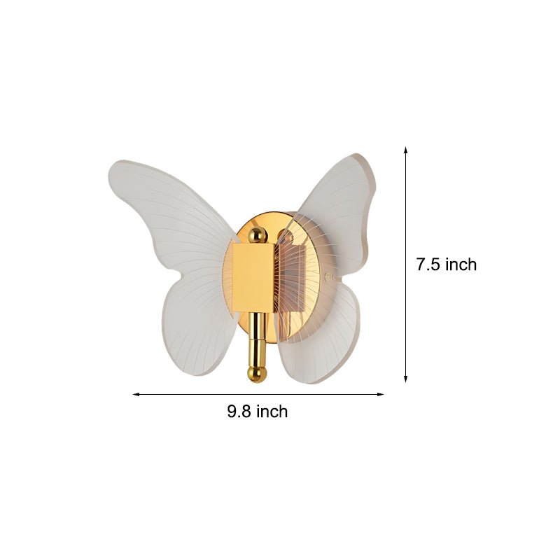 Modern Butterfly Wall Sconce – Gold LED 3-Step Dimming Decorative Wall Light