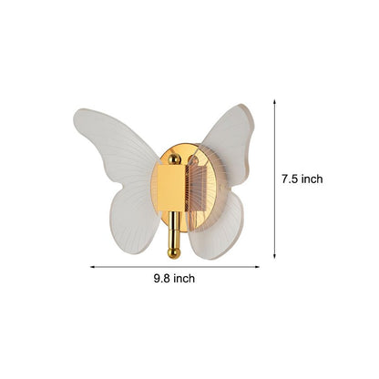 Modern Butterfly Wall Sconce – Gold LED 3-Step Dimming Decorative Wall Light
