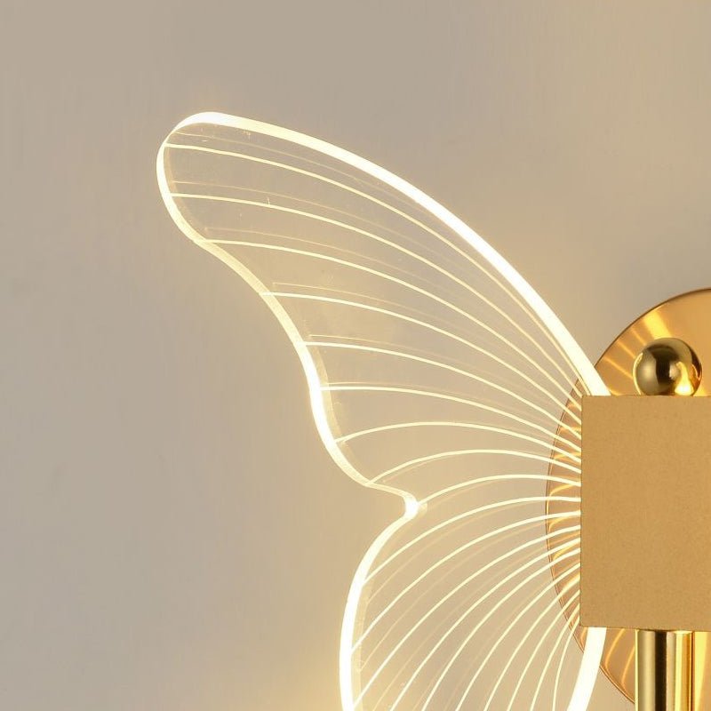 Modern Butterfly Wall Sconce – Gold LED 3-Step Dimming Decorative Wall Light