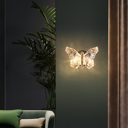 Butterfly LED Wall Sconce – Modern Decorative Crystal Accent Light