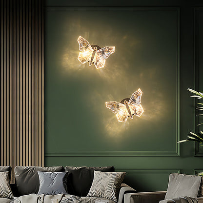 Butterfly LED Wall Sconce – Modern Decorative Crystal Accent Light