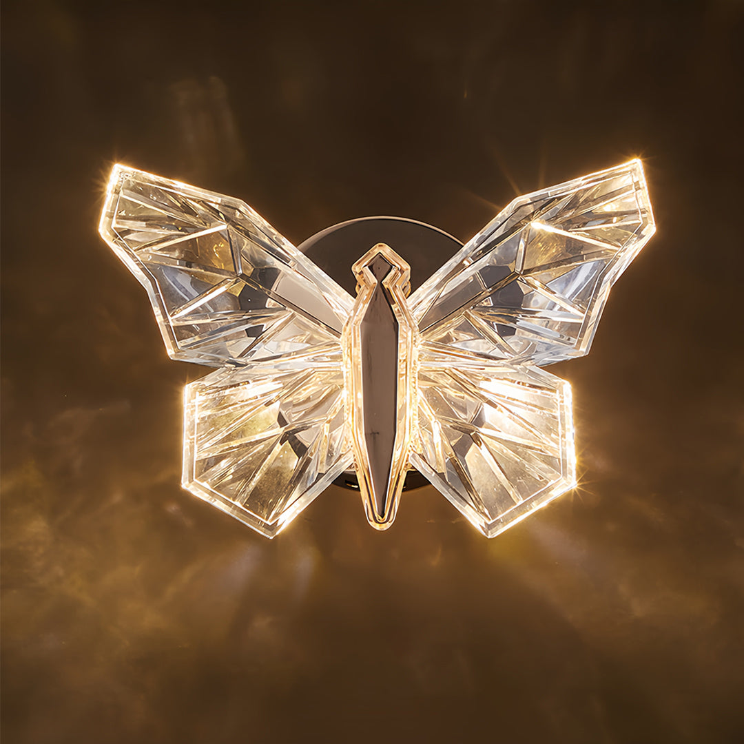 Butterfly LED Wall Sconce – Modern Decorative Crystal Accent Light