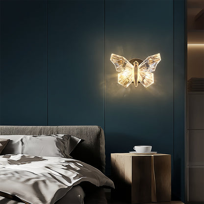 Butterfly LED Wall Sconce – Modern Decorative Crystal Accent Light