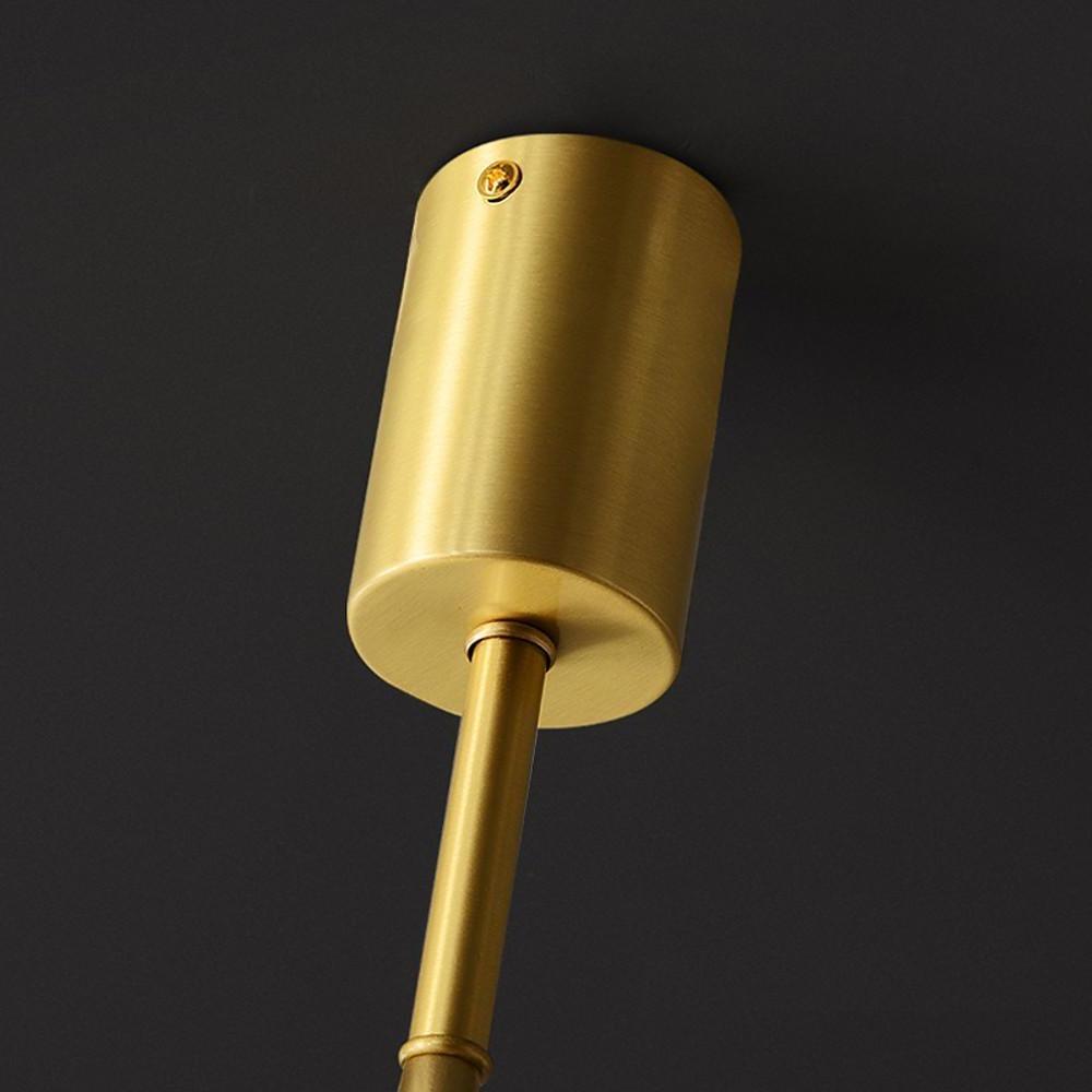 Copper Ring Semi Flush Ceiling Light Gold Acrylic Globe 10 Inch Integrated LED Warm White 3000K Nordic