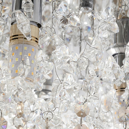 French Champagne Gold Crystal Chandelier Waterfall Bead Drape Three Sizes