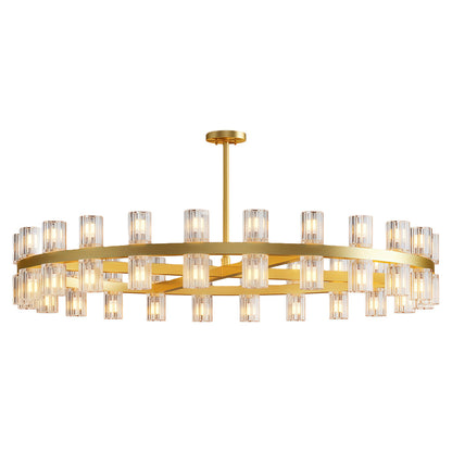 Crystal Chandelier Solid Copper Glass Cylinder Matrix G4 American Style Large-Scale