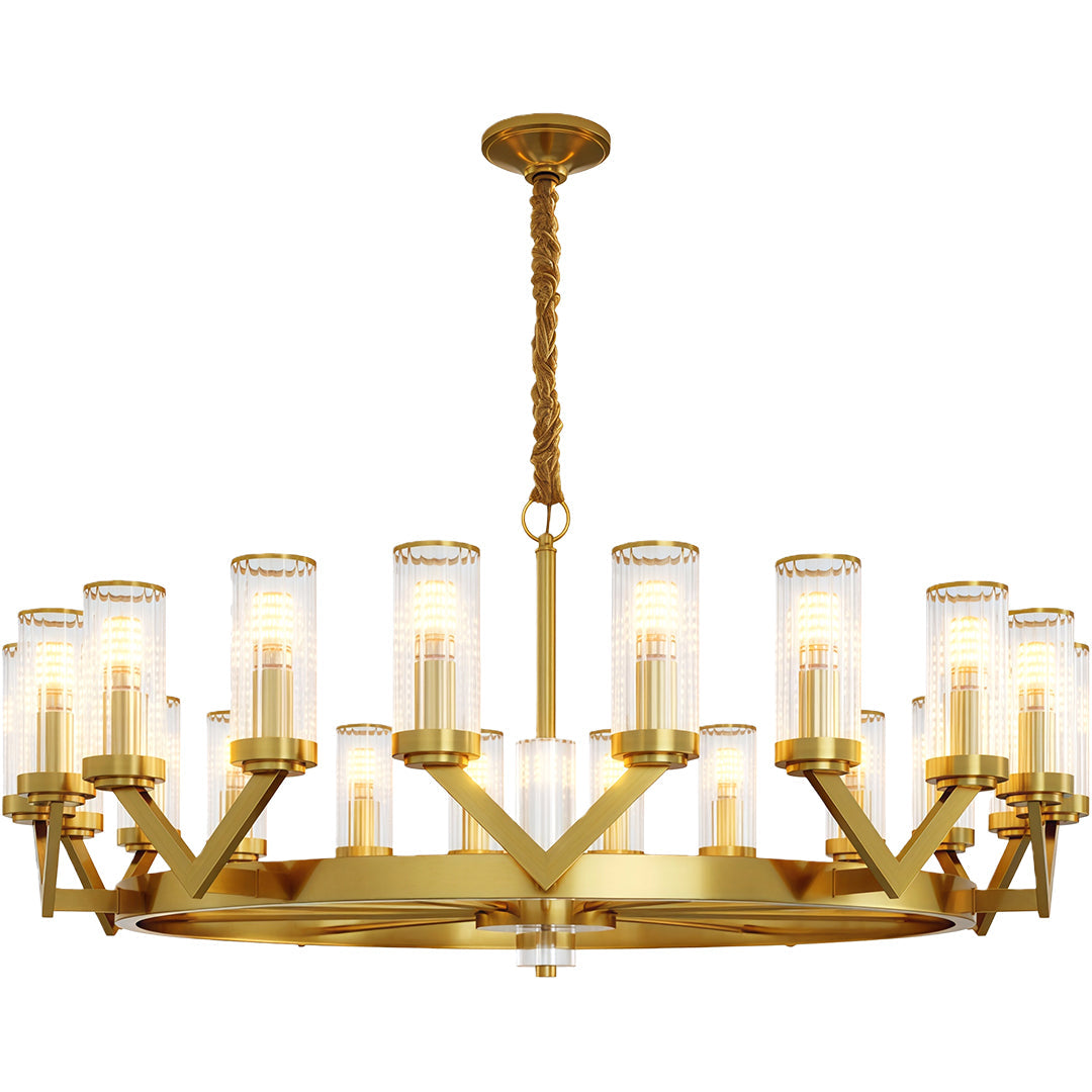 Fluted Cylinder Drop Chandelier