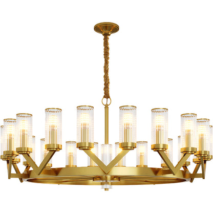 Fluted Cylinder Drop Chandelier
