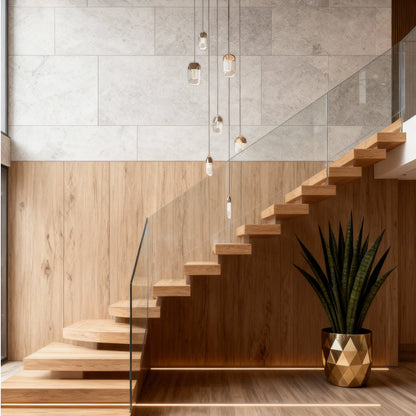 Staircase Chandelier Aluminium Crystal Vertical Linear 7-Head / 13-Head Integrated LED Gold Vintage 3-Step Colour Temperature