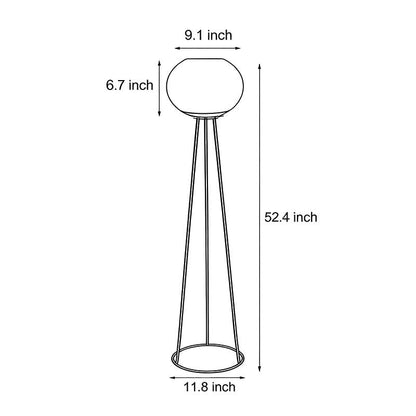 Solar Tripod Globe LED Outdoor Floor Lamp IP65 3-Step CCT Metal PE Dusk-to-Dawn