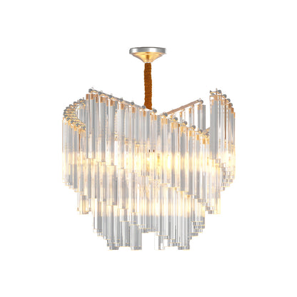 Vintage Crystal Chandelier Full Copper Tiered Cascading Crystal E14 Modern Luxury
